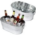 thumbnail image 1 of Galvanized Tub Beverage Tubs, 2pcs Metal Ice Buckets for Cocktail Bar 3 Gallon Wine Beer Drink Buckets with Handles Large Tub Cooler Mimosa Bar Supplies Ice Bucket for Parties (Galvanized), 1 of 6