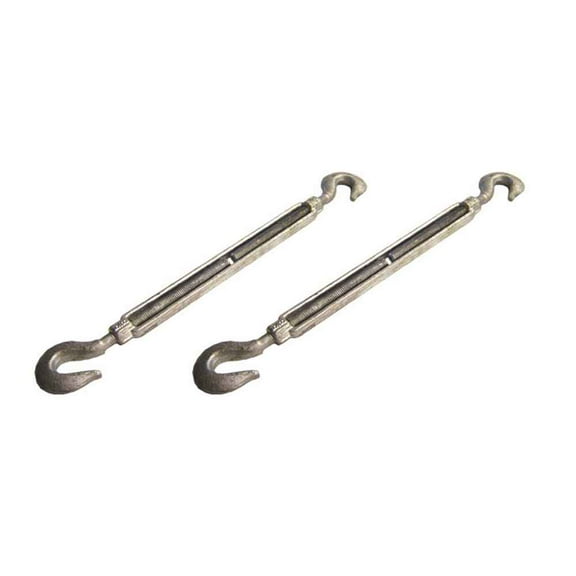 Galvanized Turnbuckle - Hook & Hook - 5/8" x 9" - 2 Pack