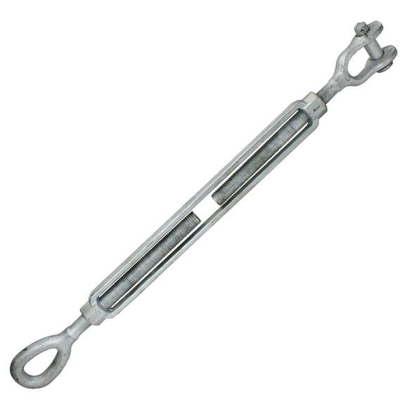 US Cargo Control 1 Inch x 18 Inch Jaw and Eye Galvanized Turnbuckle, Working Load Limit 10,000 Pounds, Uses: Tower, Suspension, Mining, Rigging, Tensioning
