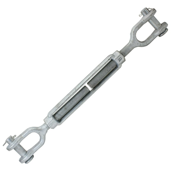 US Cargo Control 1-1/4 Inch x 12 Inch Jaw and Jaw Galvanized Turnbuckle, Working Load Limit 15,200 Pounds, Uses: Tower, Suspension, Mining, Rigging, Tensioning
