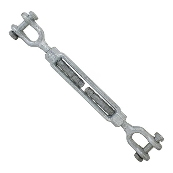 US Cargo Control 5/16 Inch x 4-1/2 Inch Jaw and Jaw Galvanized Turnbuckle, Working Load Limit 800 Pounds, Uses: Tower, Suspension, Mining, Rigging, Tensioning