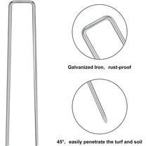 Galvanized U-Shaped Garden Nails - 6-Inch Steel Ground Stakes for Artificial Grass, Landscape Fabric, Plastic Film & Outdoor Use - Rust-Resistant with Washers (1-Pack)