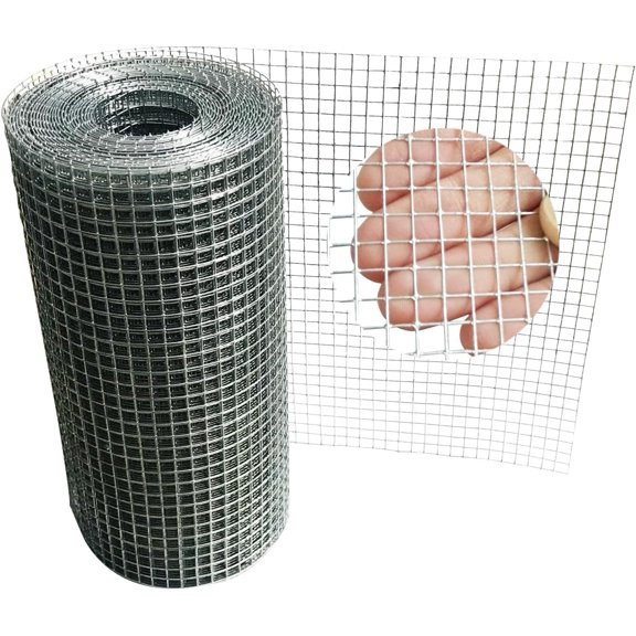 Galvanized Welded Wire Mesh Roll, 8in x 35ft, 1/4 Inch 23 Gauge Hardware Cloth - Garden Fencing for Rabbits, Chickens, Snakes, Gophers, Raccoons & Small Critters - Cage, Enclosure, Pest Barrier