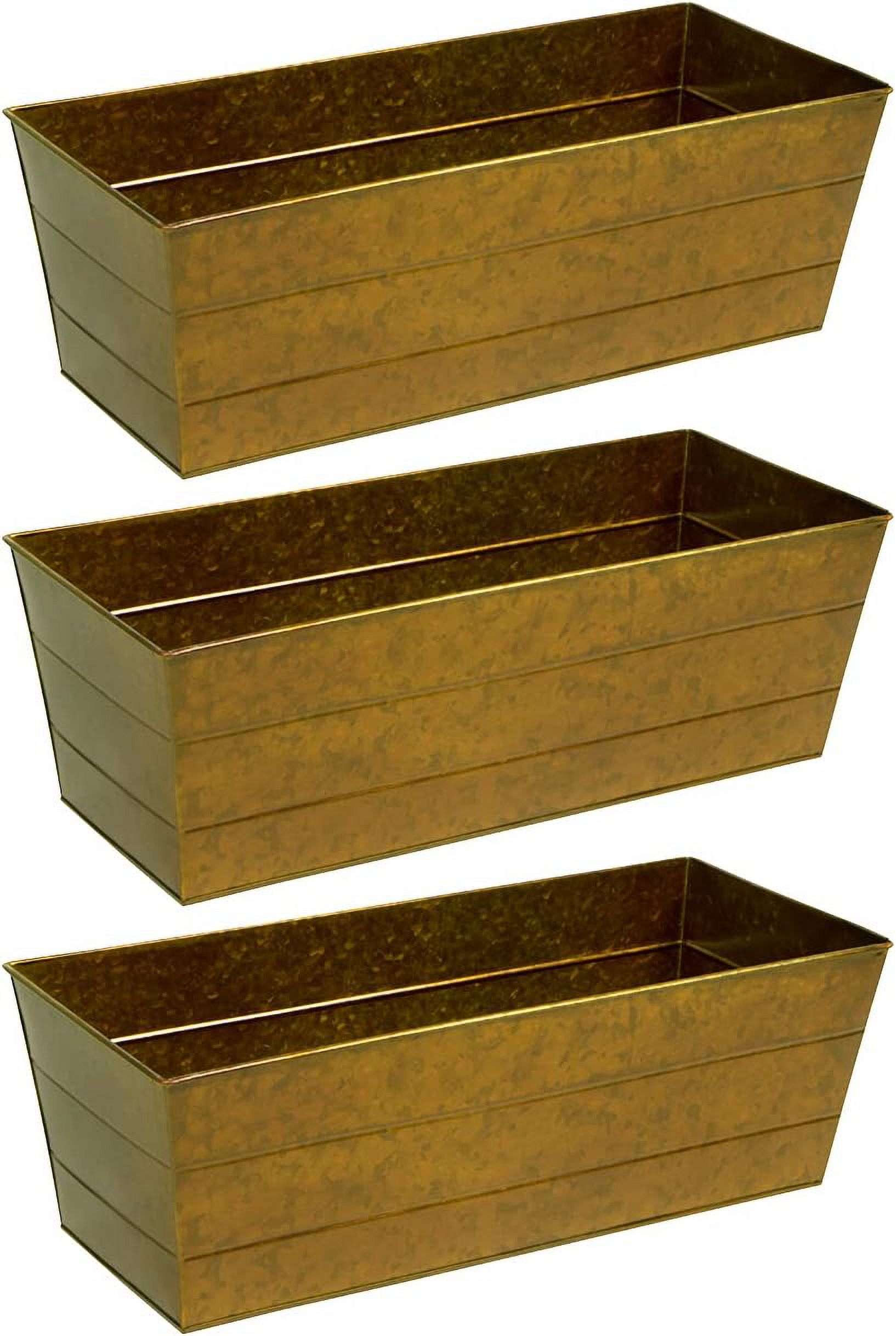 Galvanized Window Box Flower Planter By (Set Of 3)