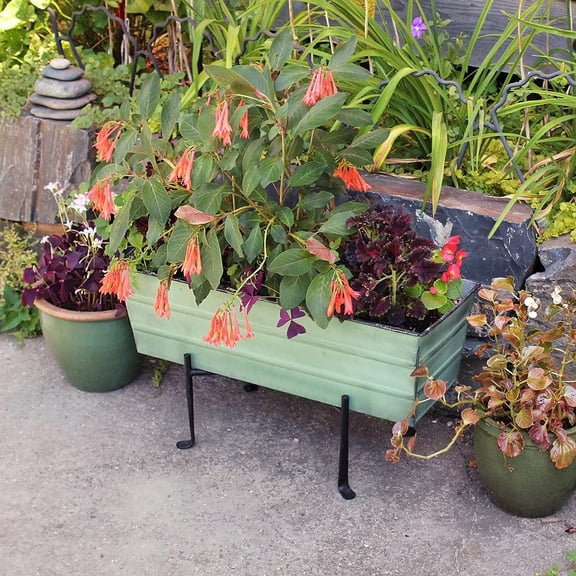 Galvanized Window Flower Box Planter - Green Medium 24 Inch