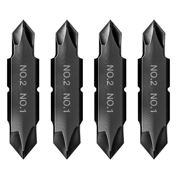 Galvanox #1 & #2 Phillips Replacement Double-Ended Flat Bits for Leatherman Multi-tools (4 Pack)