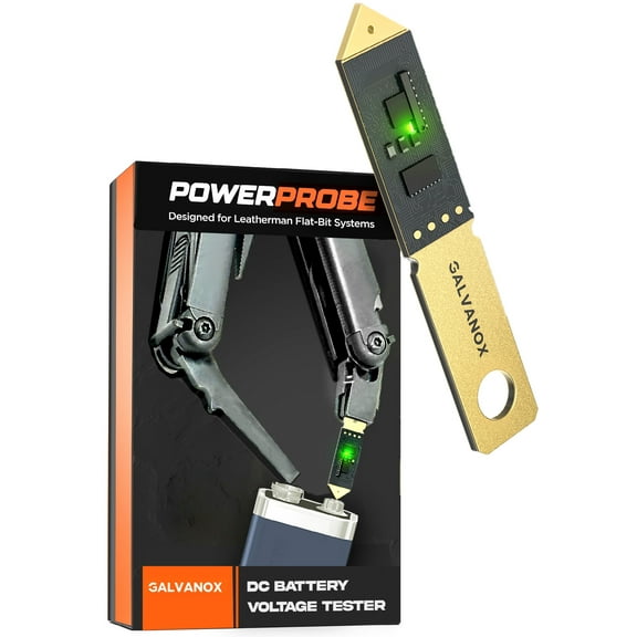 Galvanox Battery Voltage Tester Designed for Leatherman Multitools (Flat-Bit Slot Accessory) DC Voltage Meter, 2.5VDC to 30VDC