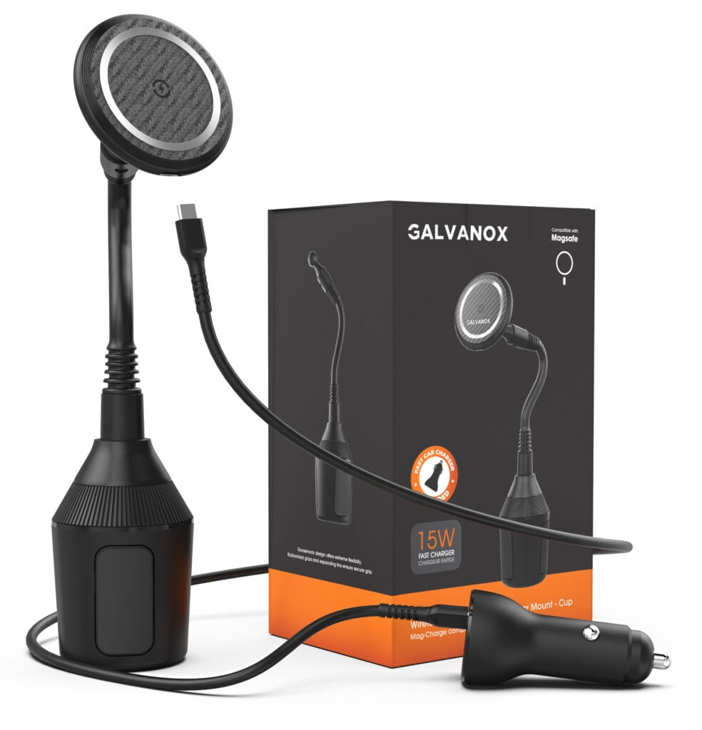 Galvanox Cup Holder Phone Mount with Magsafe Charger (15W) Car