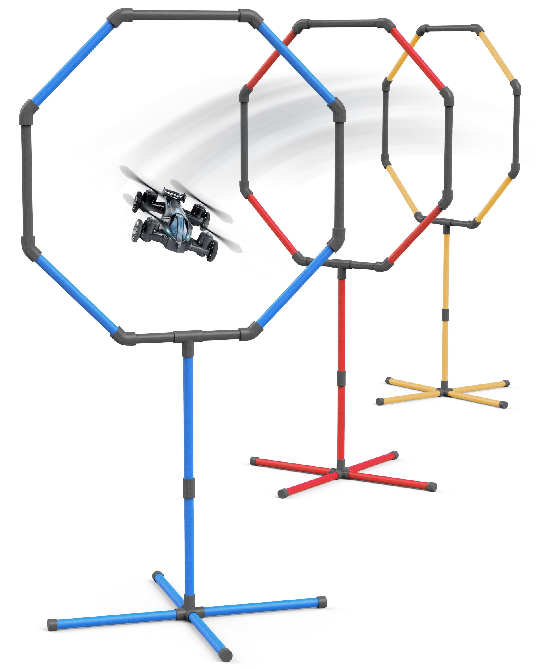 Galvanox Drone Obstacle Course Kit, Includes 3 Hoop Sizes & Stopwatch Perfect for Competition Racing Game Set for Kids/Adults