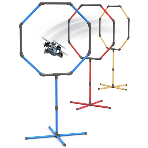 Galvanox Drone Obstacle Course Kit, Includes 3 Hoop Sizes & Stopwatch Perfect for Competition Racing Game Set for Kids/Adults