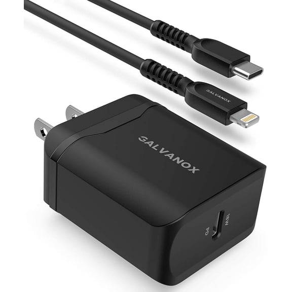 Galvanox Fast Charger for Apple iPhone 11 12 13 Models Includes Apple MFi Certified Cable, USB C to Lightning with Rapid Charging PD Wall Plug (Supports Apple iPhone 11/ 12/ 13 Mini, Pro and Pro Max)