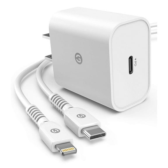 Galvanox Fast Charger for iPhone 12 13 Models (USB C to Lightning) 5FT Apple MFi Certified Cable with Rapid Charge PD 18W Adapter Plug, White (Fast Charging for iPhone 11 / 12 / 13 Pro / Max / Mini)