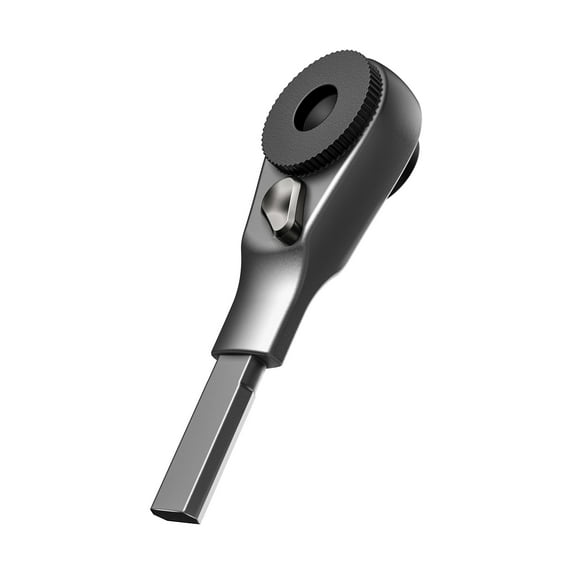 Galvanox Flat-end Ratchet Driver Designed for Leatherman Models - Compatible with Multi-tool Flat Bit Kits and Standard 1/4" Hex Bits (Brushed Steel)