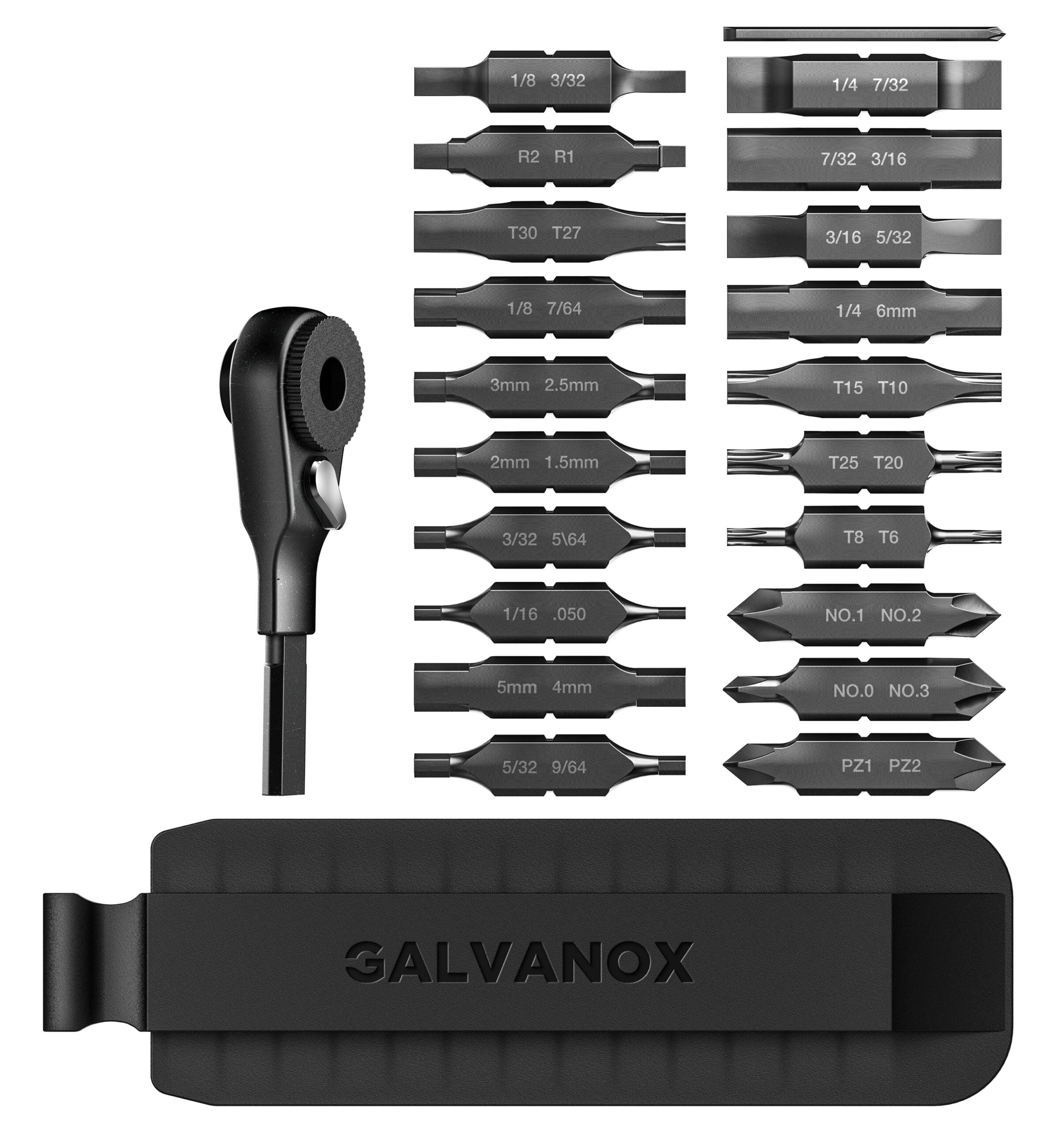 Galvanox Full 21PC Bit-Kit Set with Ratchet, Designed for