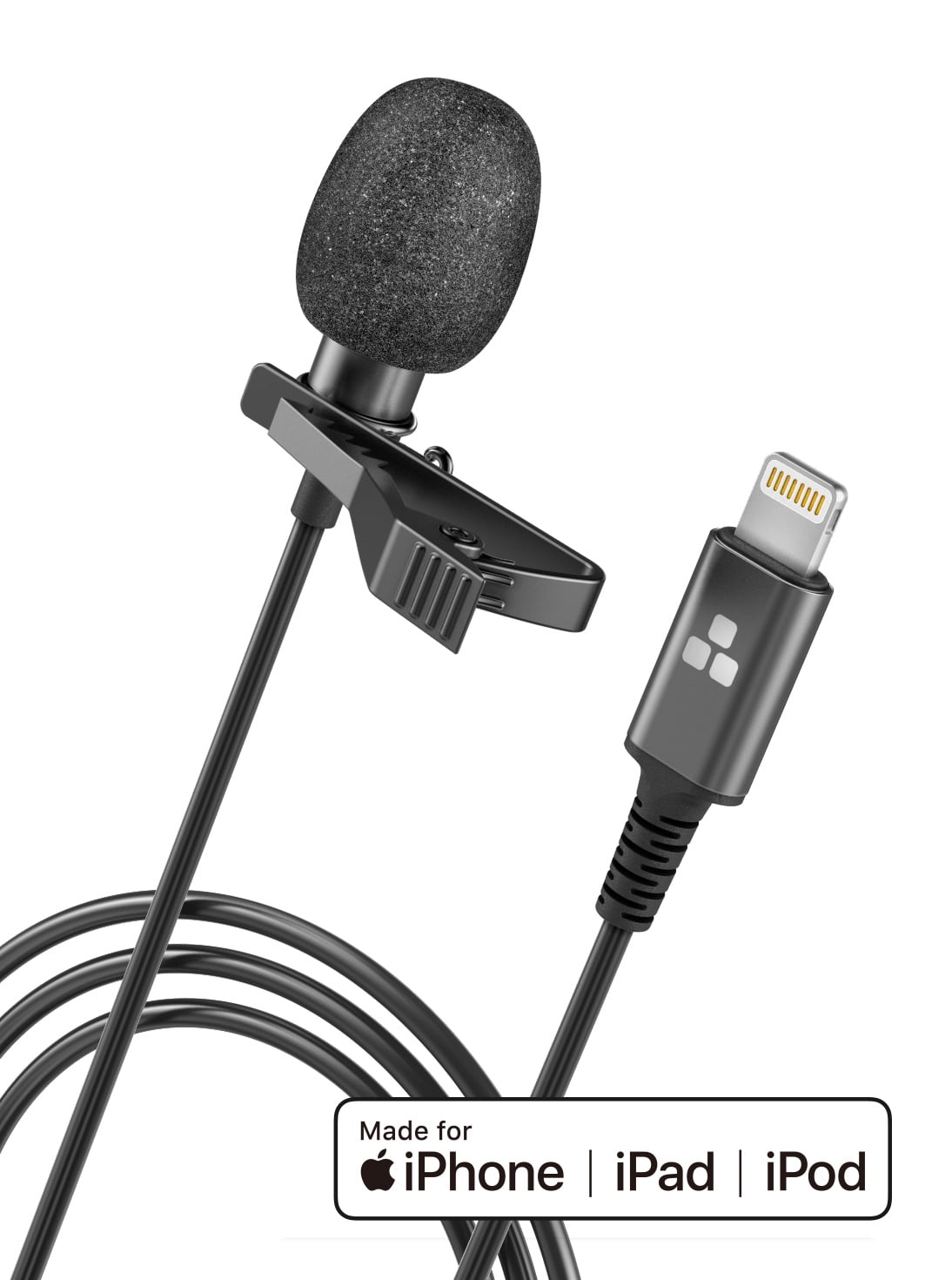 Galvanox Microphone for iPhone - Lightning Clip On Lapel Lavalier  Omnidirectional Mic for iPhone Calls/Recording 