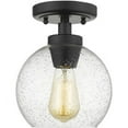 thumbnail image 1 of Golden Lighting Galveston 1-light Flush Mount in Matte Black and Seeded Glass, 1 of 4