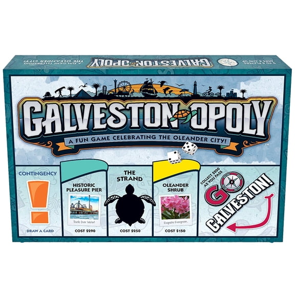Late For The Sky: Galveston-Opoly - Vacation Destination Themed Opoly-Style Board Game, Family Strategy Play, 2-6 Players, Traditional or 1hr Version