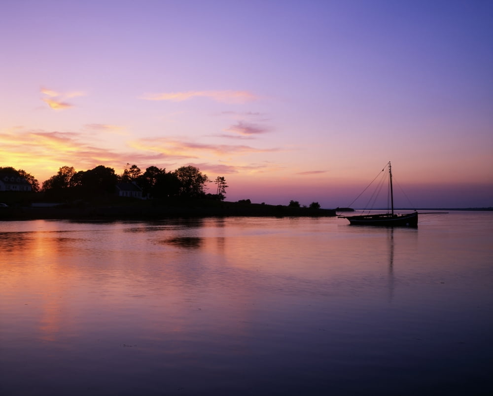 Galway Bay Co Galway Ireland Sunset Near Kinvara Canvas Art - The Irish Image Collection Design Pics (34 x 26)