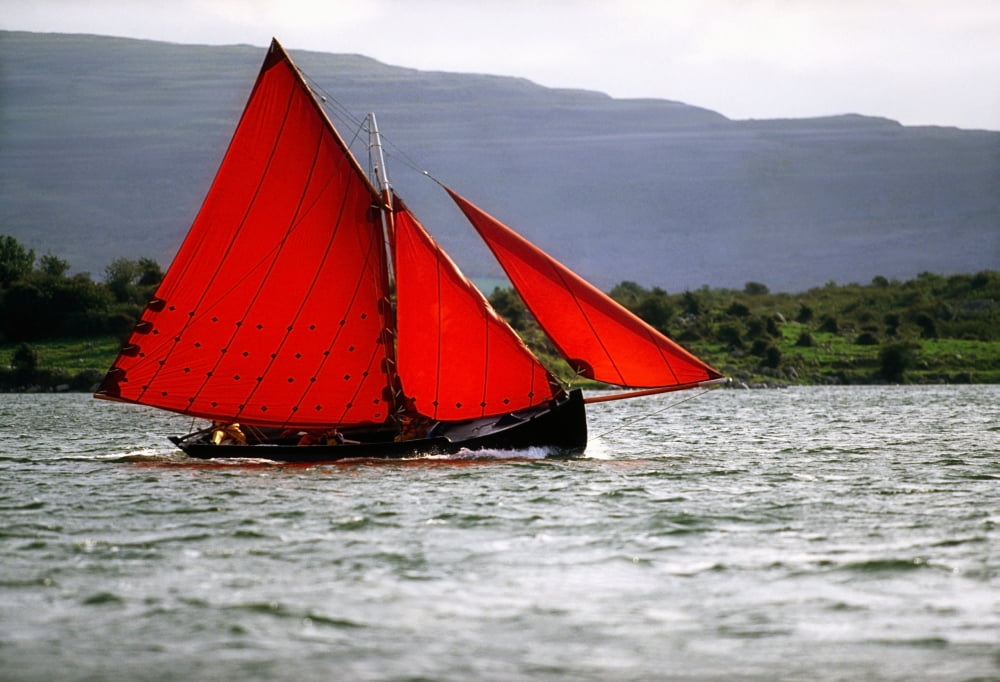 Galway Hookers Kinvara Co Galway Ireland Canvas Art - The Irish Image Collection Design Pics (18 x 12)
