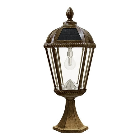 Gama Solar Royal - 23" 11 LED Solar Post Mount with GS Solar Light Bulb, Weathered Bronze Finish