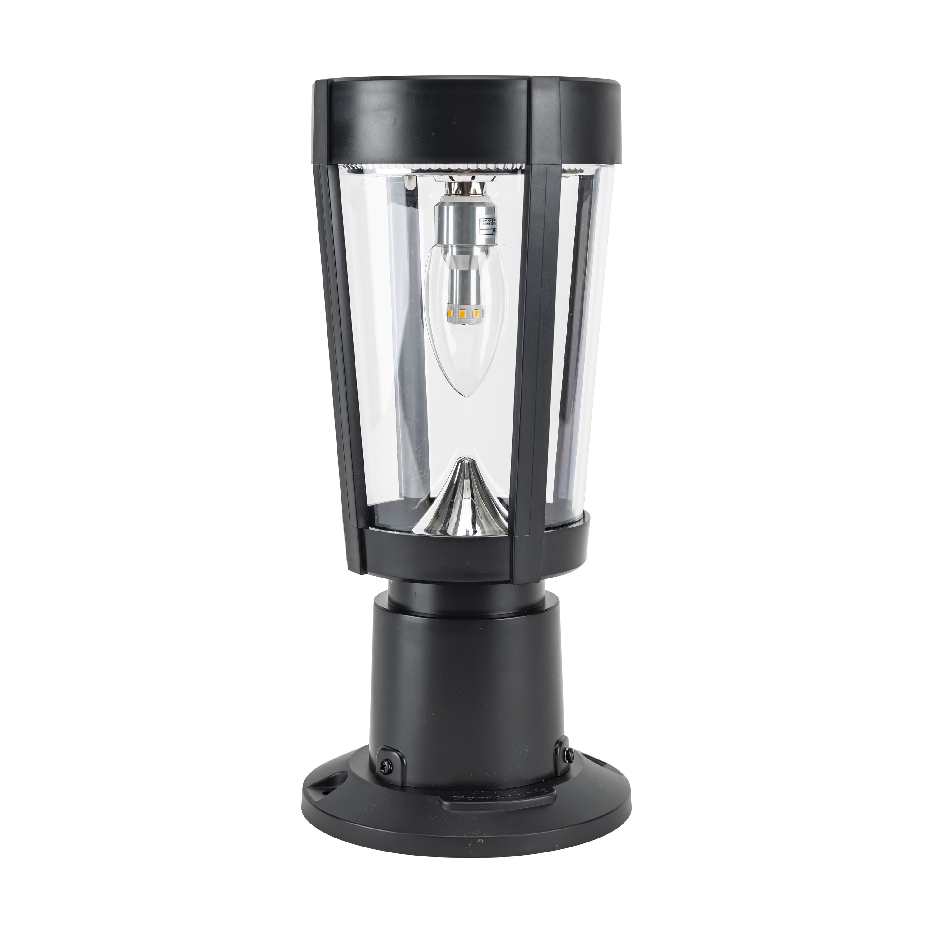Amphora Black Resin Solar LED Outdoor Post Light