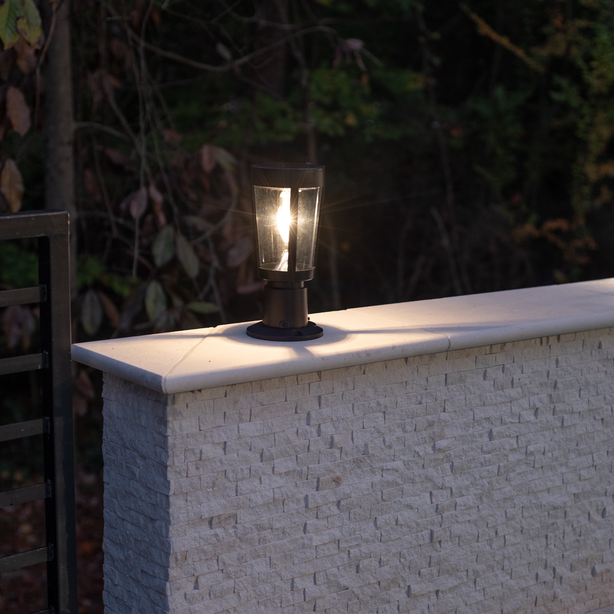 Amphora Black Resin Solar LED Outdoor Post Light