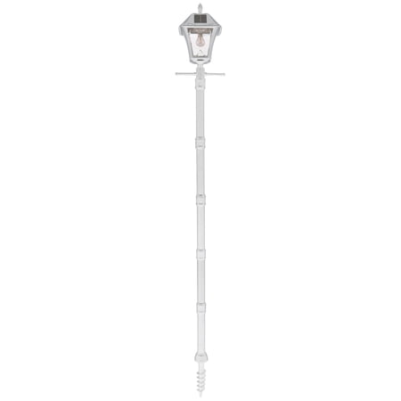 Baytown II Bulb Solar Lamp Post with GS Light Bulb and EZ-Anchor Base - White