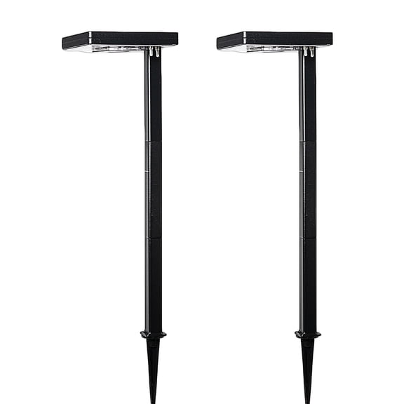 Gama Sonic Contemporary Square Solar Path Light 117iP29080 Black Solar Integrated LED 2-Pack 27 in