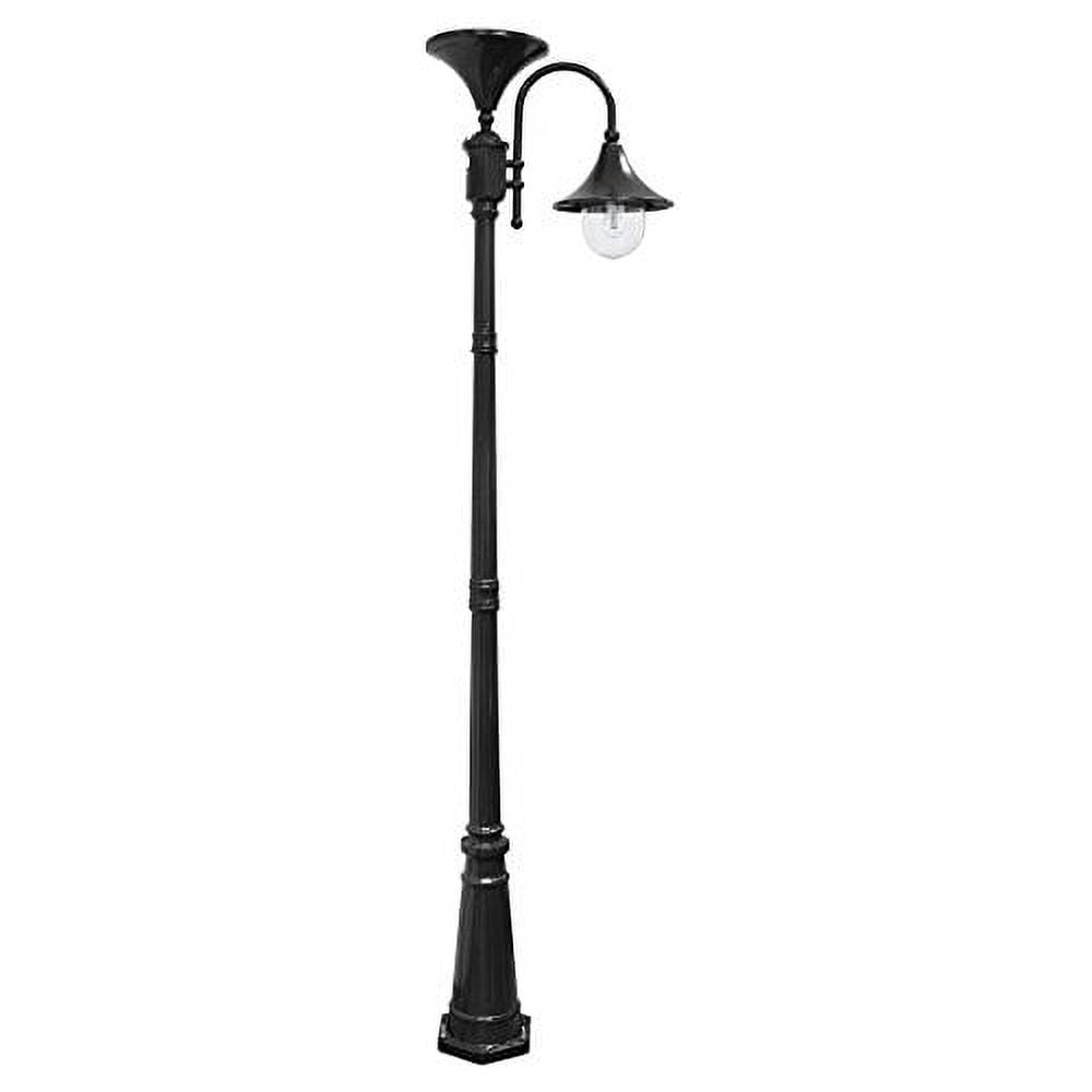 Black Cast Aluminum Solar LED Lamp Post with Dusk to Dawn Sensor