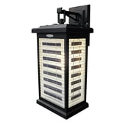 Gama Sonic Farmhouse Outdoor Solar Wall Light, Black Cast Aluminum Sconce, Modern Coach Lantern, with Transparent Solar Panel Technology, Warm White Light GS-130 (130010)