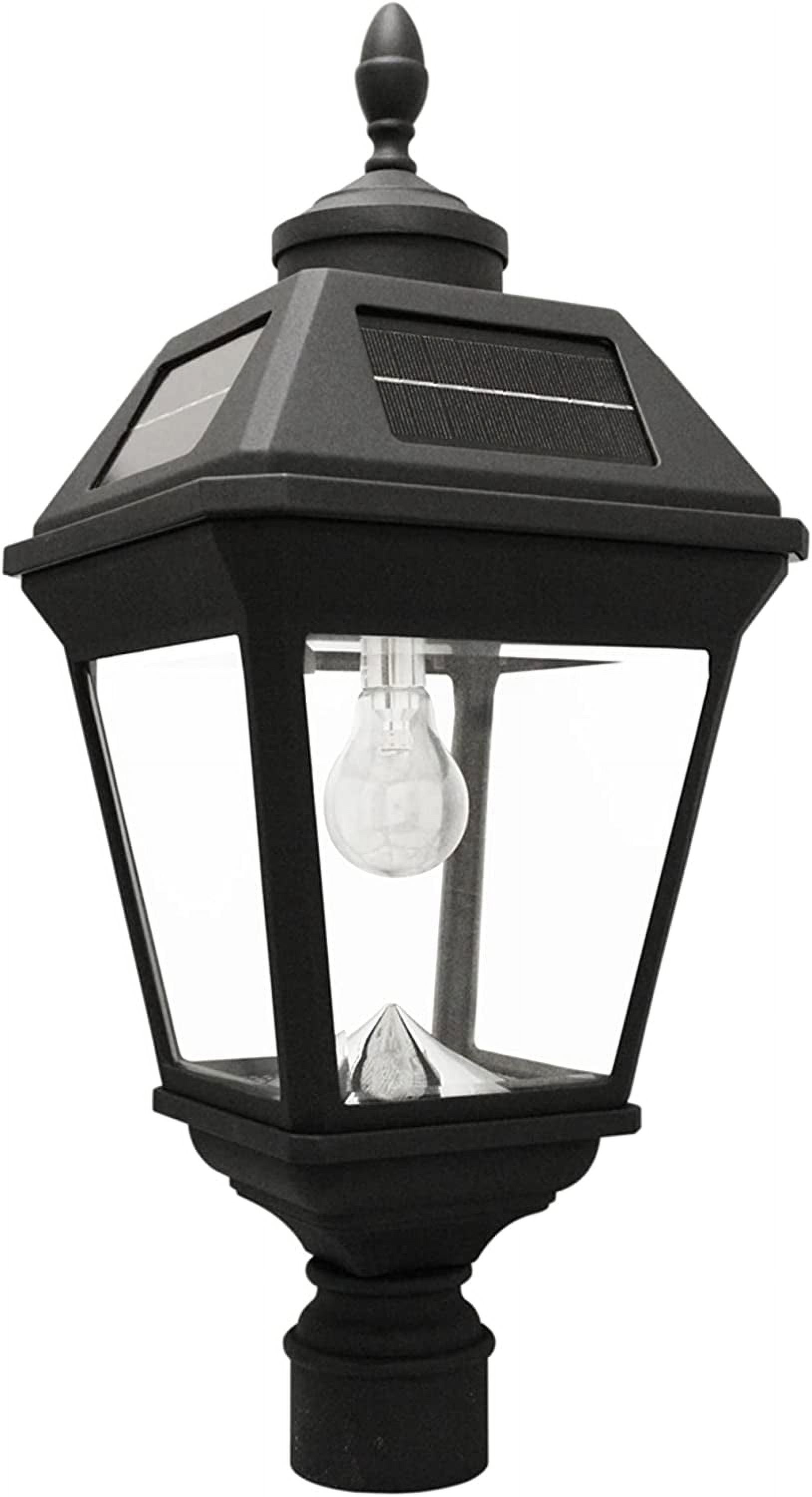 Imperial Eagle Finial Dusk-to-Dawn Solar Lamp Post, 22.5" Aluminum White