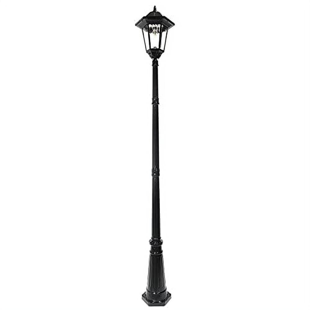 Gama Sonic Outdoor Solar Lamp Post, Windsor Bulb, 96-inch Height with Light  Pole, Black Aluminum and Glass (GS-99B-S)