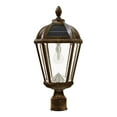 thumbnail image 1 of Gama Sonic Outdoor Solar Post Light, Weathered Bronze Finish Aluminum, Royal Bulb, Beveled Glass, 3-inch Fitter for Lamp Posts or Pier Mount (Sold Separately) 98B312, 1 of 8