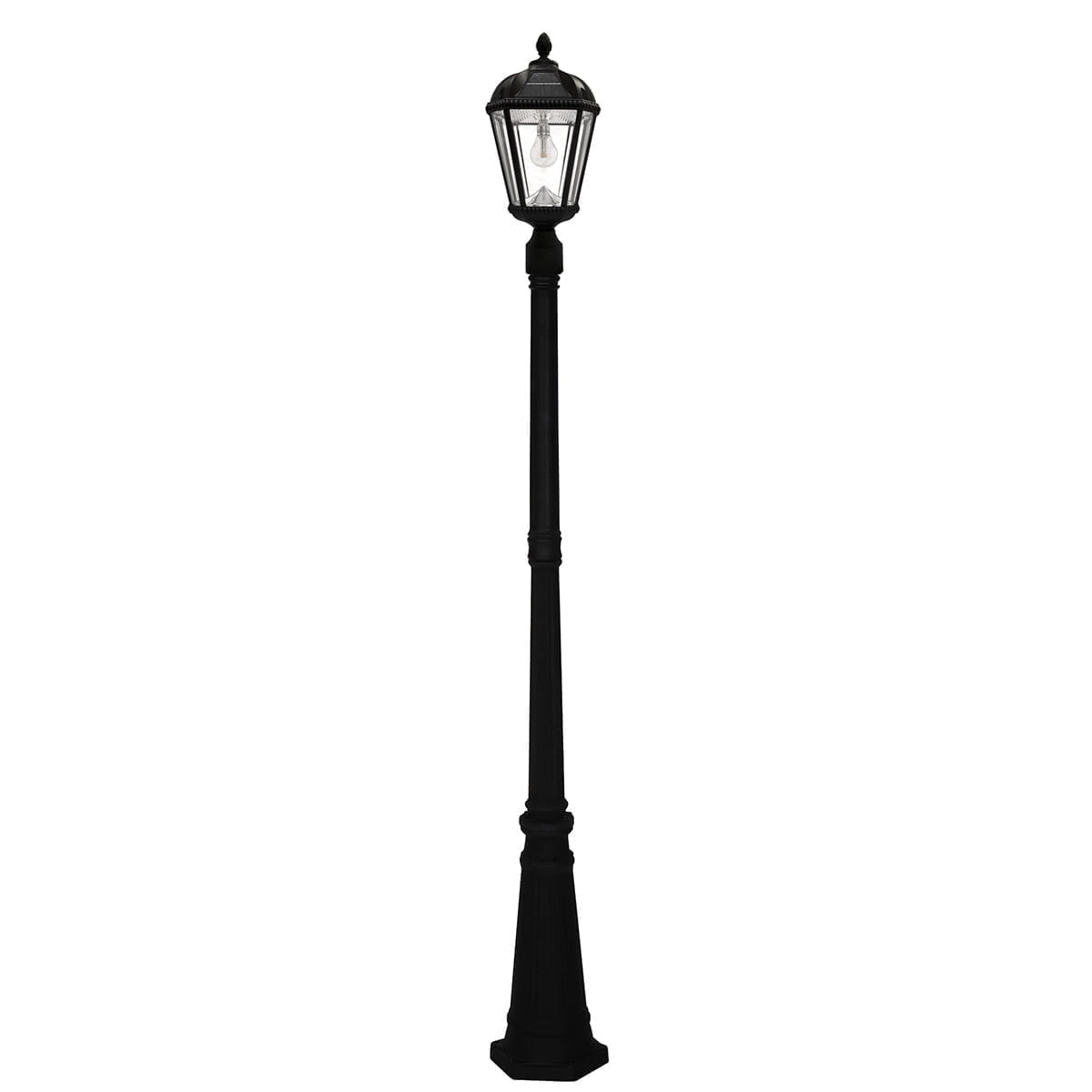 87-Inch Black Cast Aluminum LED Solar Lamp Post