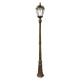thumbnail image 1 of Gama Sonic Solar Outdoor Lamp Post Light, Weathered Bronze Aluminum Finish and Beveled Glass Panels, 10-Year Royal Bulb, Warm White LED with Omni-Direction Reflector, 87-inch Height, 98B301, 1 of 10