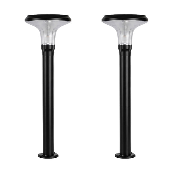Gama Sonic Vantage Bollard Solar Pathway Light, 200 Lumens Warm White 2700K LED, Waterproof Outdoor Landscape Lights (2-Pack)