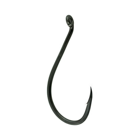 Gamakatsu Octopus Hook, Barbed, Needle Point, Ringed Eye, Size 1/0, 6pk, Black