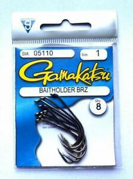 Gamakatsu 05110 Baitholder Hooks, Bronze - Size 1 - 8 Hooks/Pack