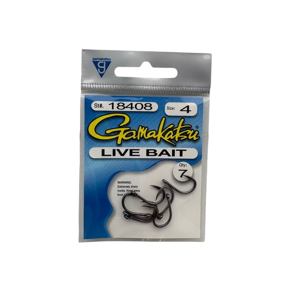 Gamakatsu Live Bait Hook Size 4 Needle Point Ringed Eye 18408