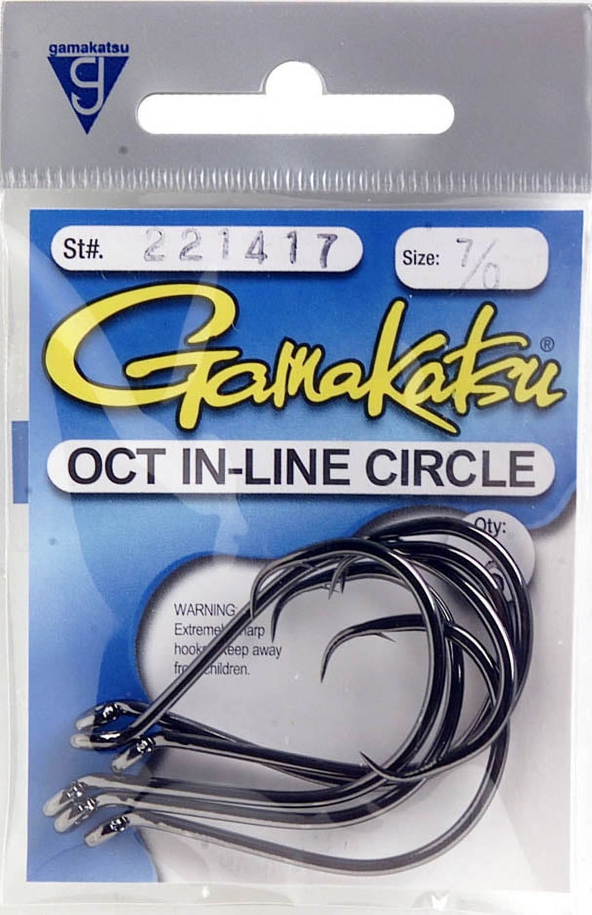Gamakatsu 6 Pieces Octopus Inline Circle Hook, Size 7/0
