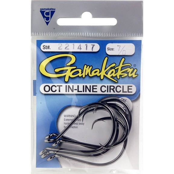 Gamakatsu 6 Pieces Octopus Inline Circle Hook, Size 7/0