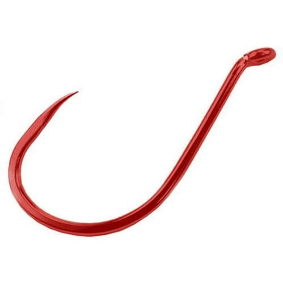 Gamakatsu Barbless Octopus Hook in High Quality Carbon Steel, Red, Size 1/0, 6-Pack
