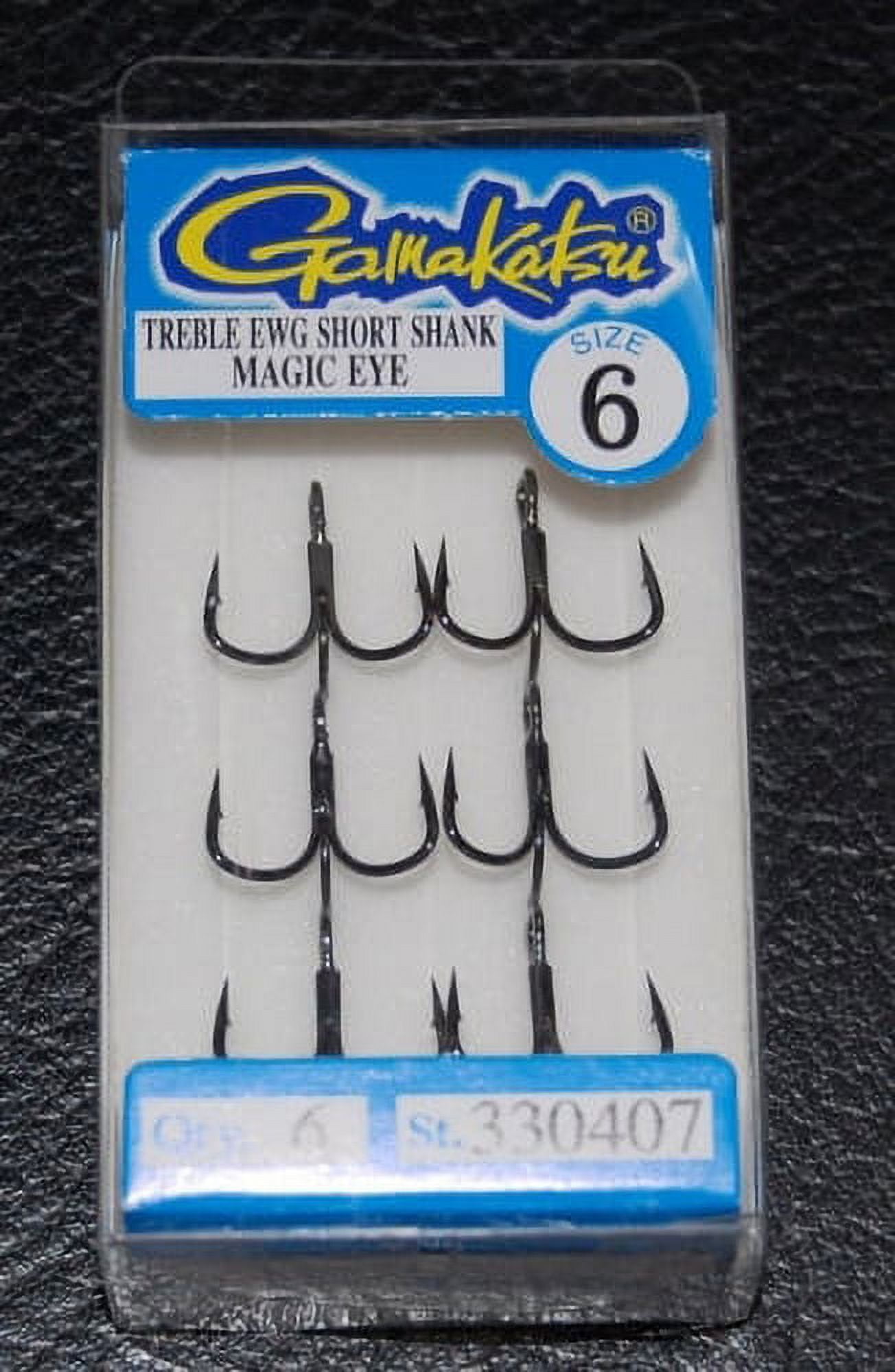 Gamakatsu EWG Treble Hook, Short Shank, Size 4, 6pk