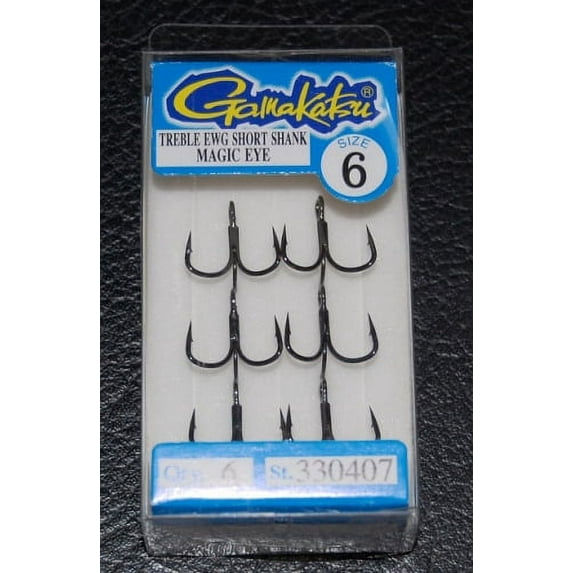 Gamakatsu EWG Treble Hook, Short Shank, Size 4, 6pk