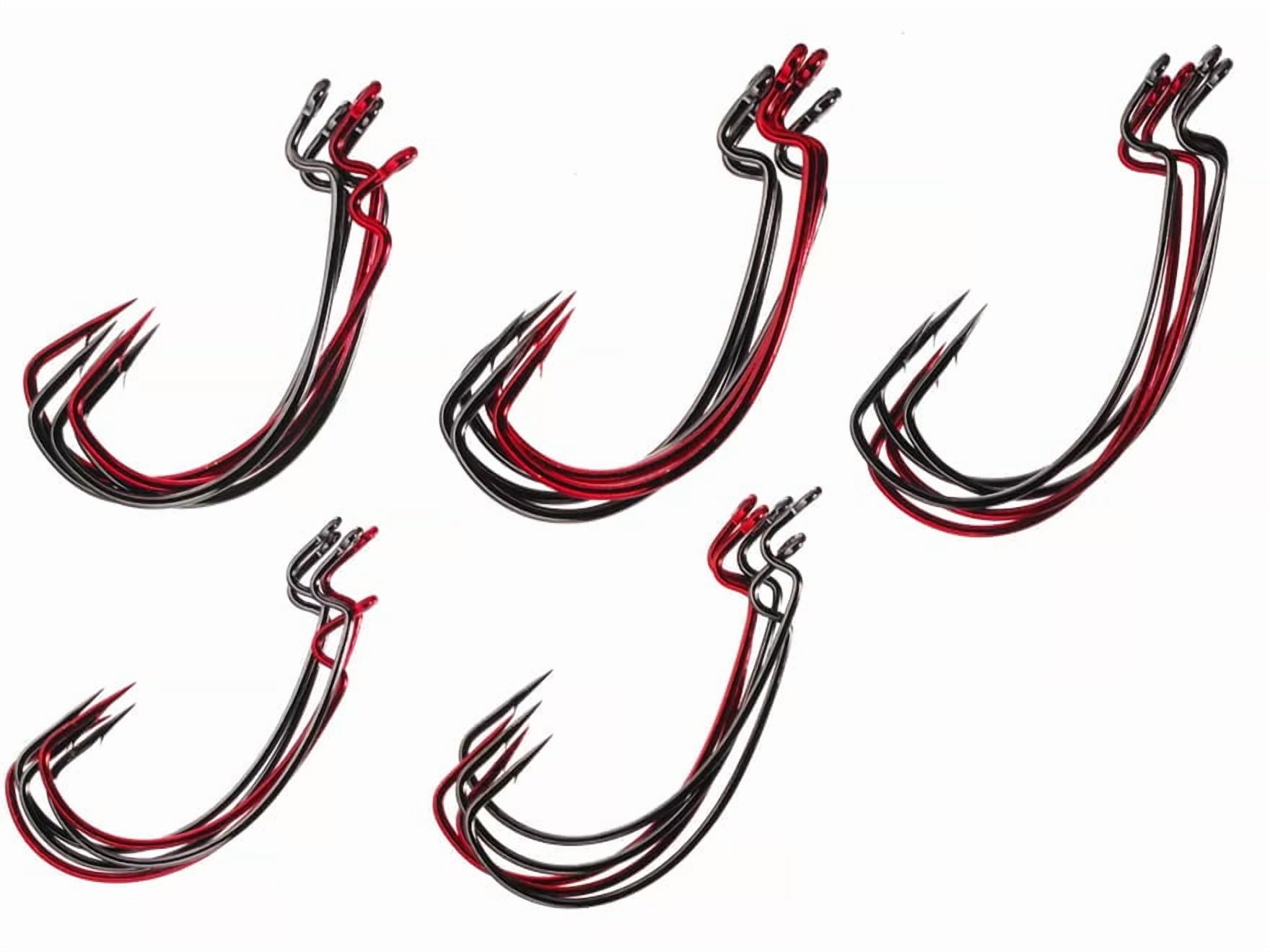 Gamakatsu EWG Worm Assort 2/0 3/0 4/0 Red/NS Black 25pk
