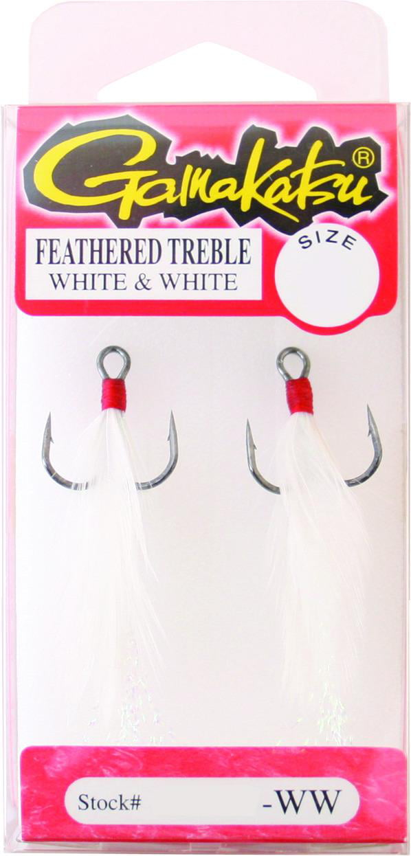 Gamakatsu Feathered Treble White & Red Size 6 2pk 