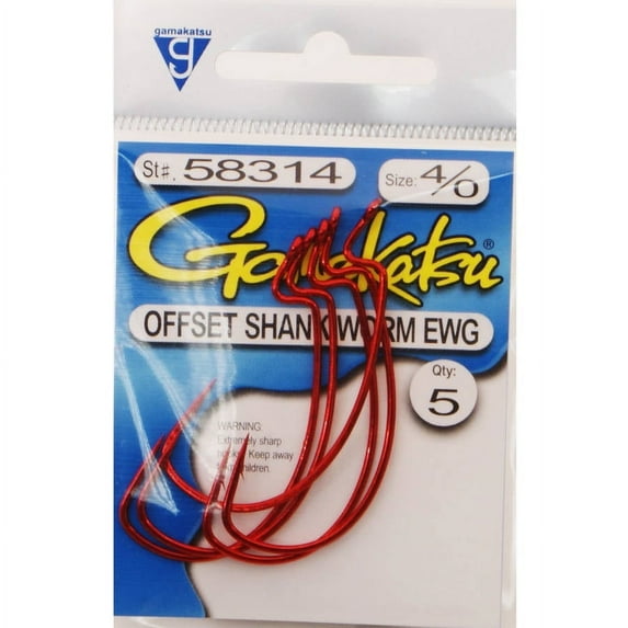 Gamakatsu Offset EWG4/0 Red 5pk