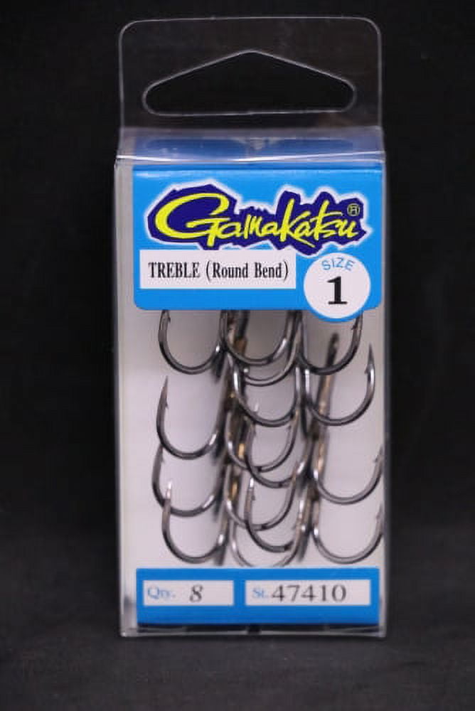 Gamakatsu Treble Hooks Round Bend NS Black - Size 1 