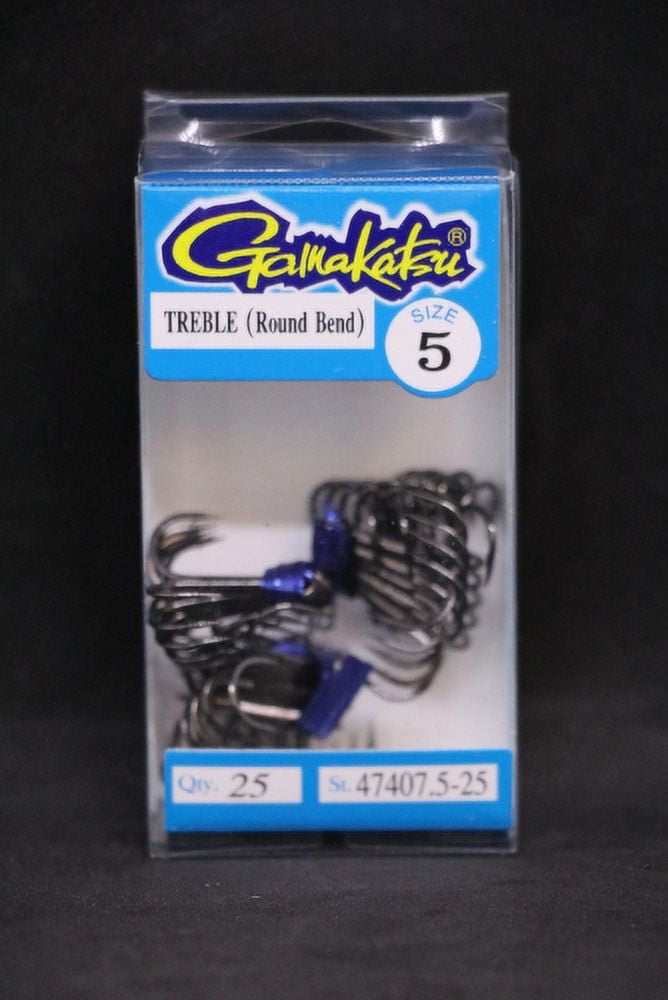 Gamakatsu Treble Hooks Round Bend NS Black - Size 5 