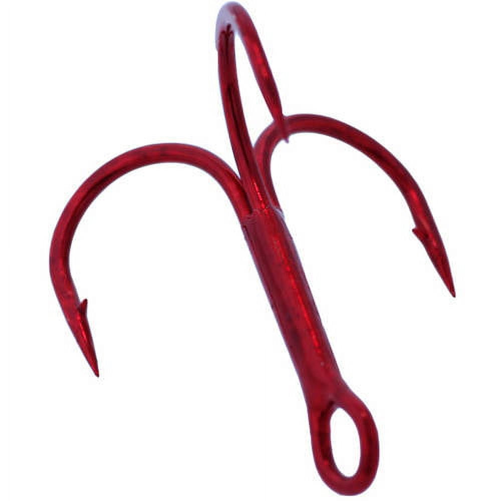Gamakatsu Round Bend Treble Hooks - 4 - Red